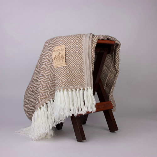 Alpaka wolldecke beige - wolldecke,